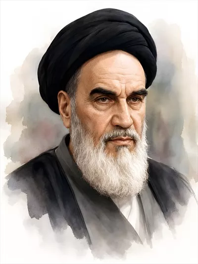 عکس پوستر با کیفیت بالا از امام خمینی، رهبری ایرانی برجسته