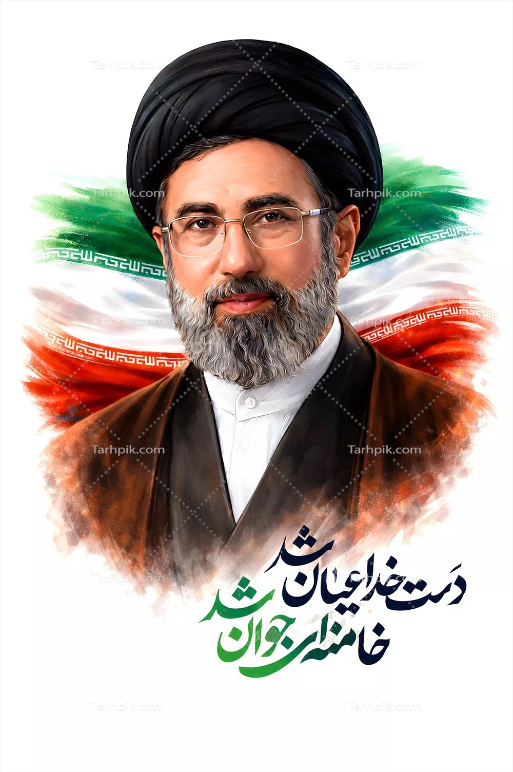 عکس رهبر انقلاب با پرچم جمهوری اسلامی ایران: نمادهای سیاسی و تاریخی