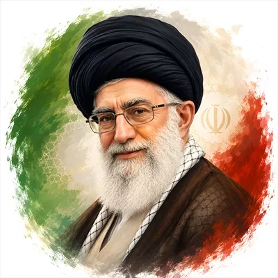 عکس پوستر آیتالله خامنهای با پرچم ایران: نمادی از رهبری و ملیگرایی