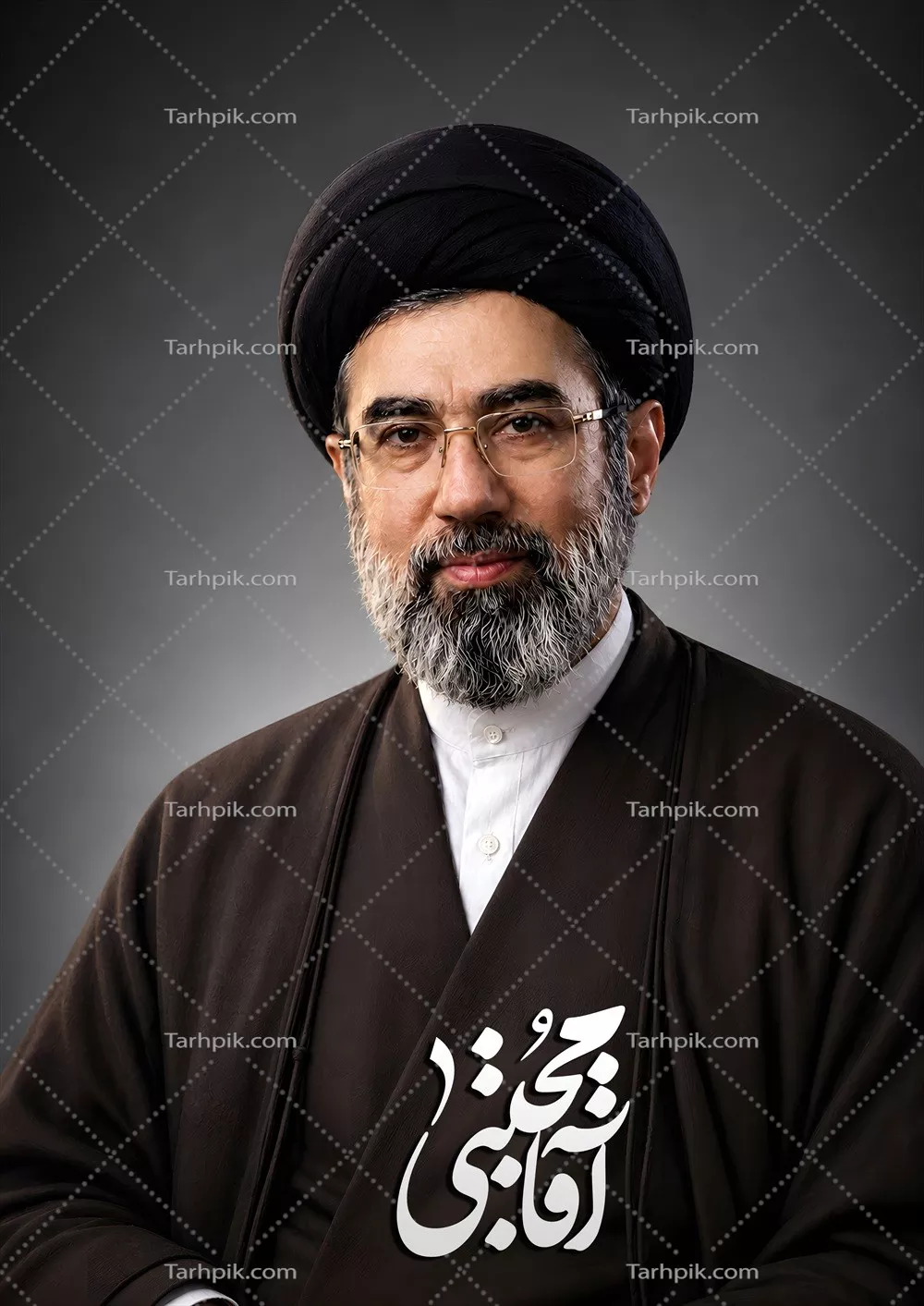 عکس پوستر با کیفیت بالا از آقای مجتبی خامنهای با طراحی چشمنواز