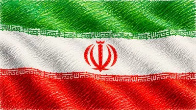 عکس تصویر کشیده شده با مداد شمعی پرچم ایران