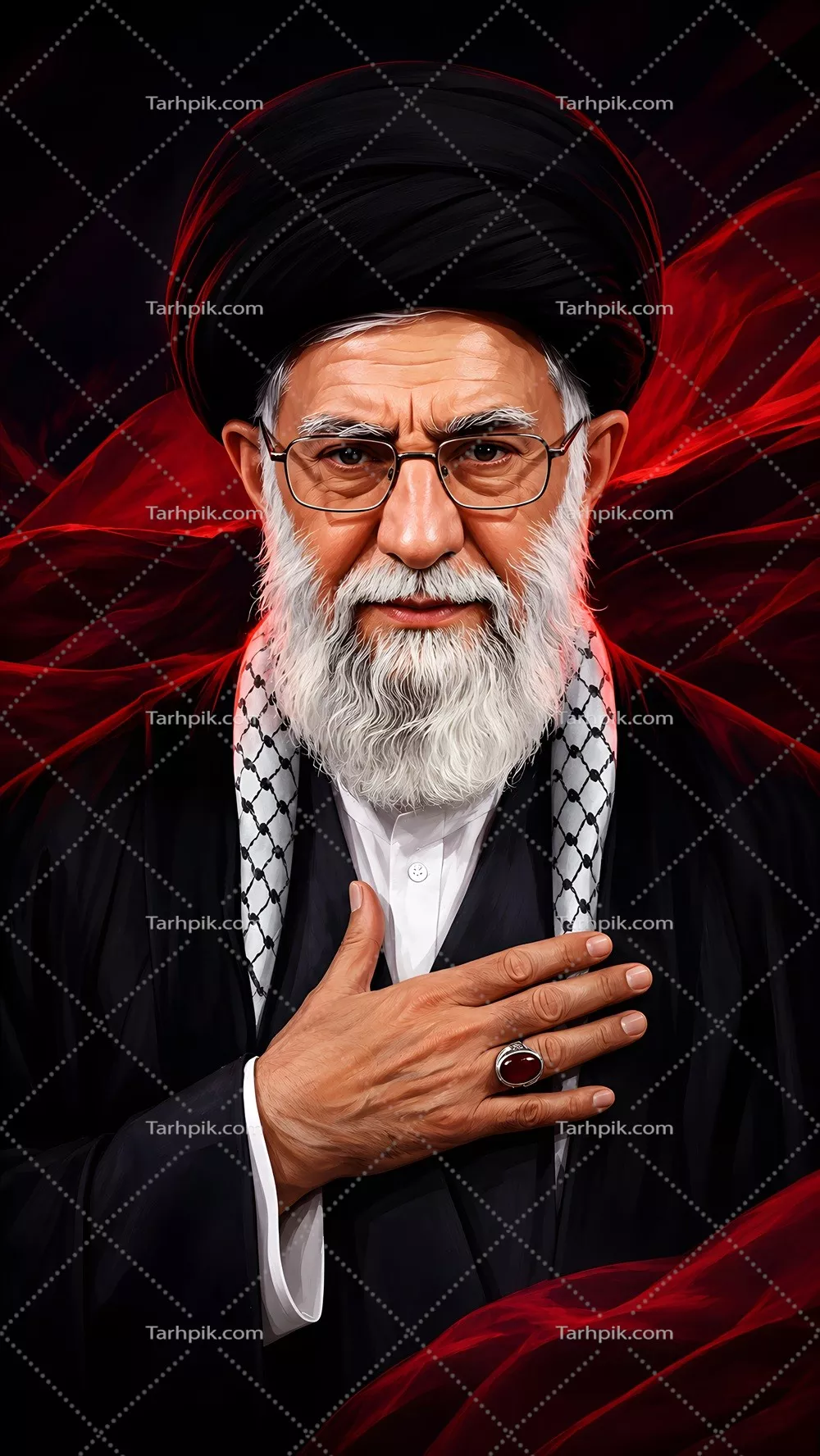 عکس پوستر آماده چاپ با کیفیت بالا از سید علی خامنهای