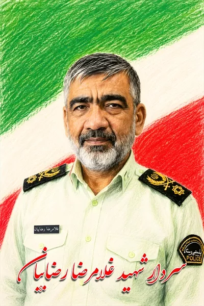 عکس پوستر شهید غلامرضا رضاییان با پرچم ایران در طراحی زیبا و الهام‌بخش