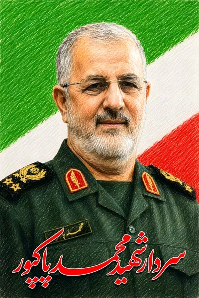 عکس پوستر شهید محمد پاکپور با پرچم ایران در طراحی زیبا و معنادار