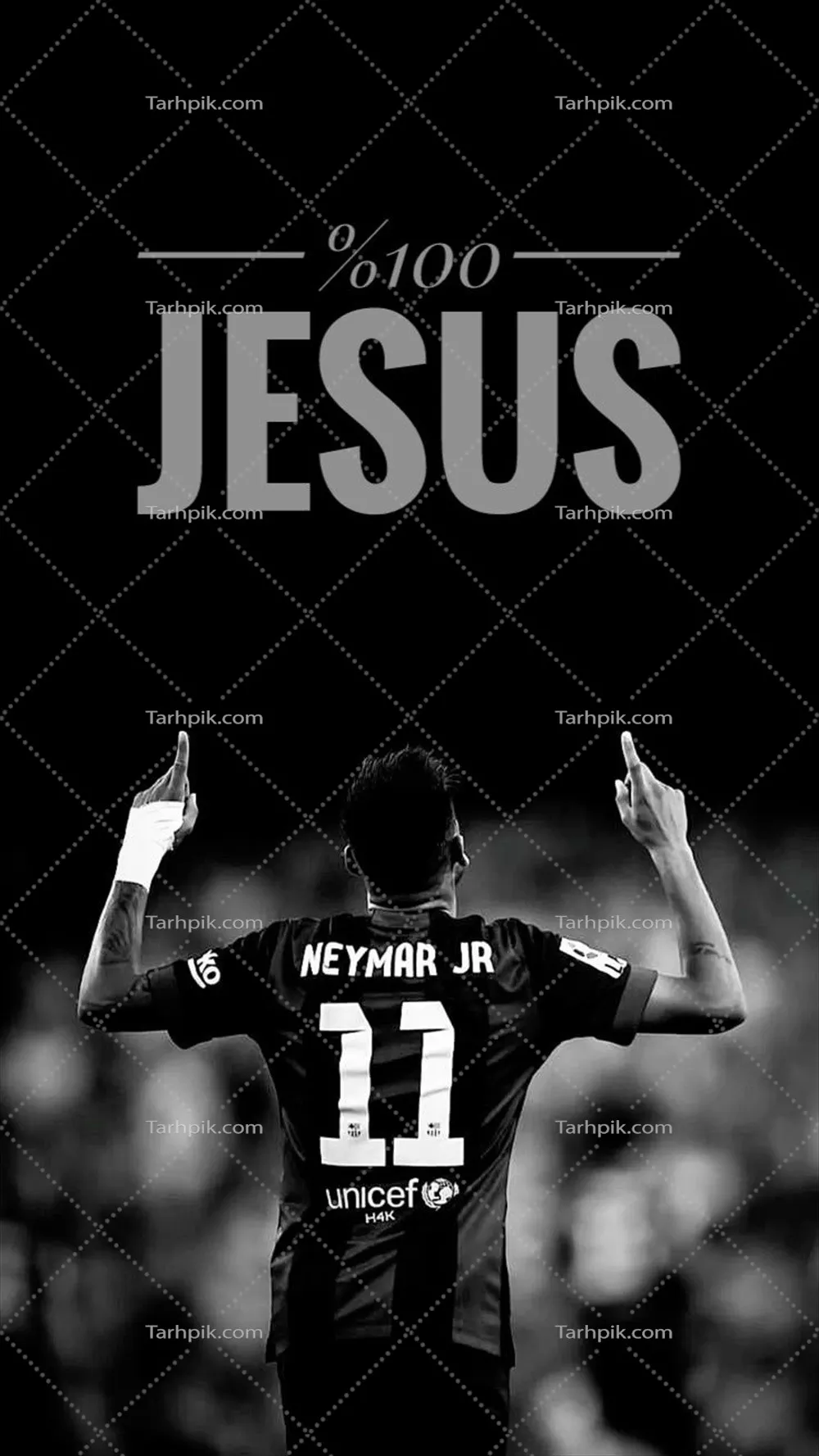 عکس والپیپرهای موبایل از نیمار و نوشته jesus