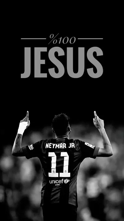 عکس والپیپرهای موبایل از نیمار و نوشته jesus