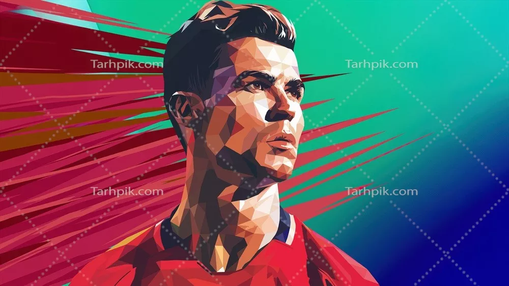 عکس پوستر گرافیکی کریستیانو رونالدو: نماد فوتبال مدرن و الهام‌بخش جوانان