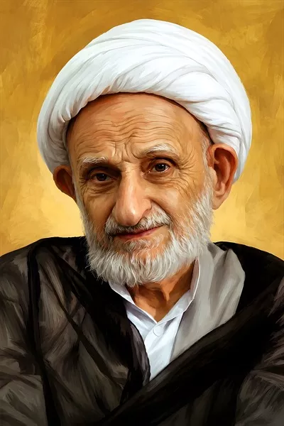 عکس پوستر گرافیکی آیت الله بهجت با طراحی خاص و معنوی