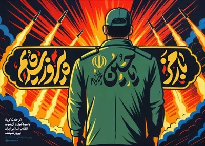 عکس پوستر با رمز یا حسین پیروز شدیم با عکس سرباز و طراحی خاص