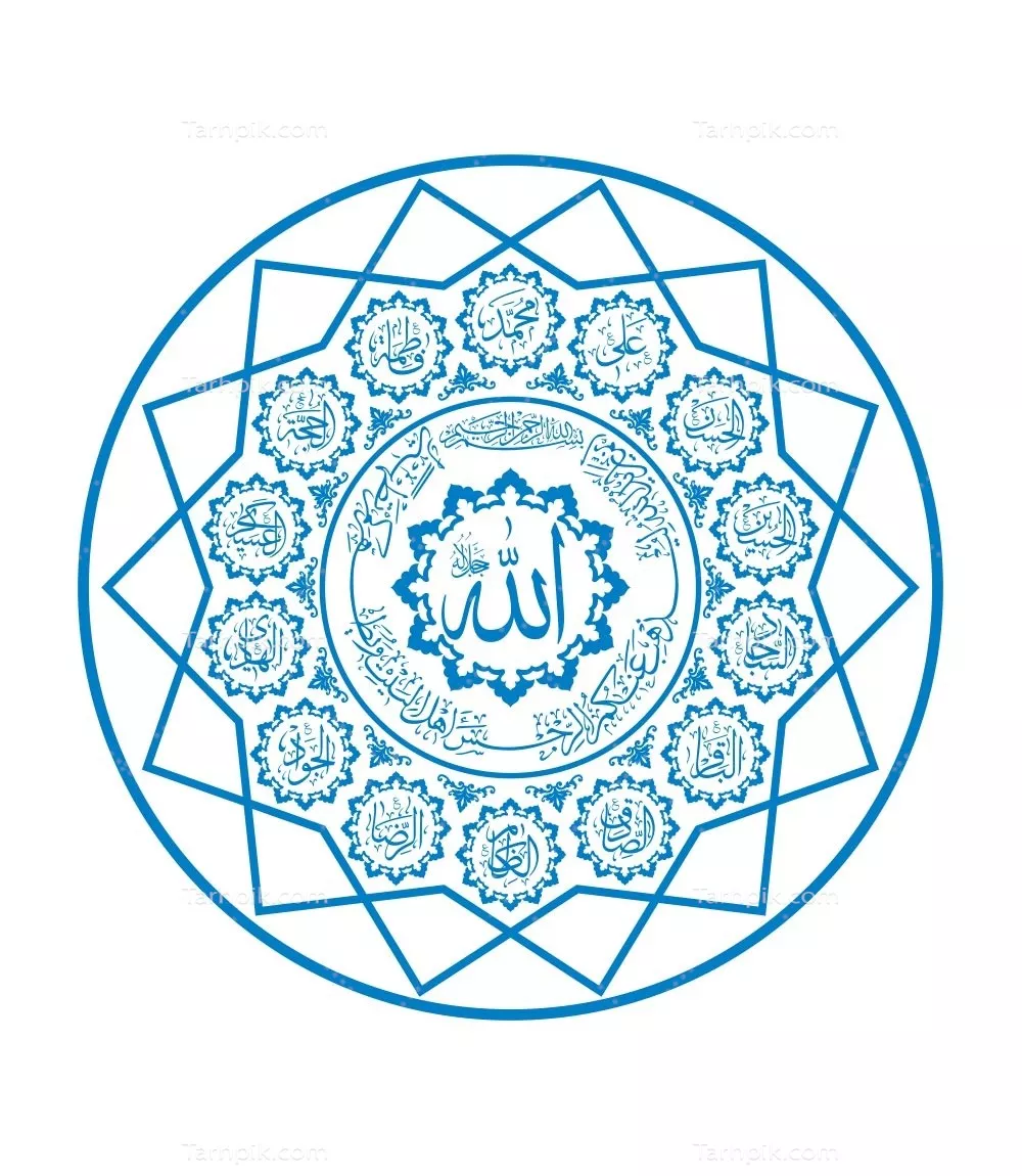 وکتور الله و معصومین مناسب برش لیزری با طراحی خاص