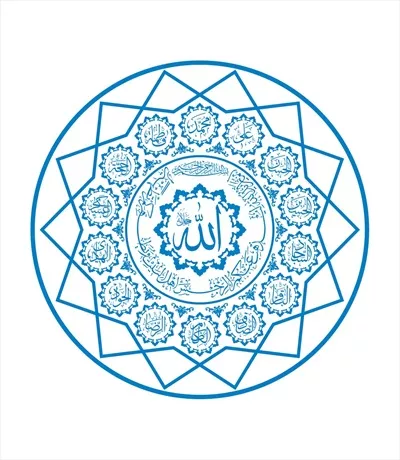 وکتور الله و معصومین مناسب برش لیزری با طراحی خاص