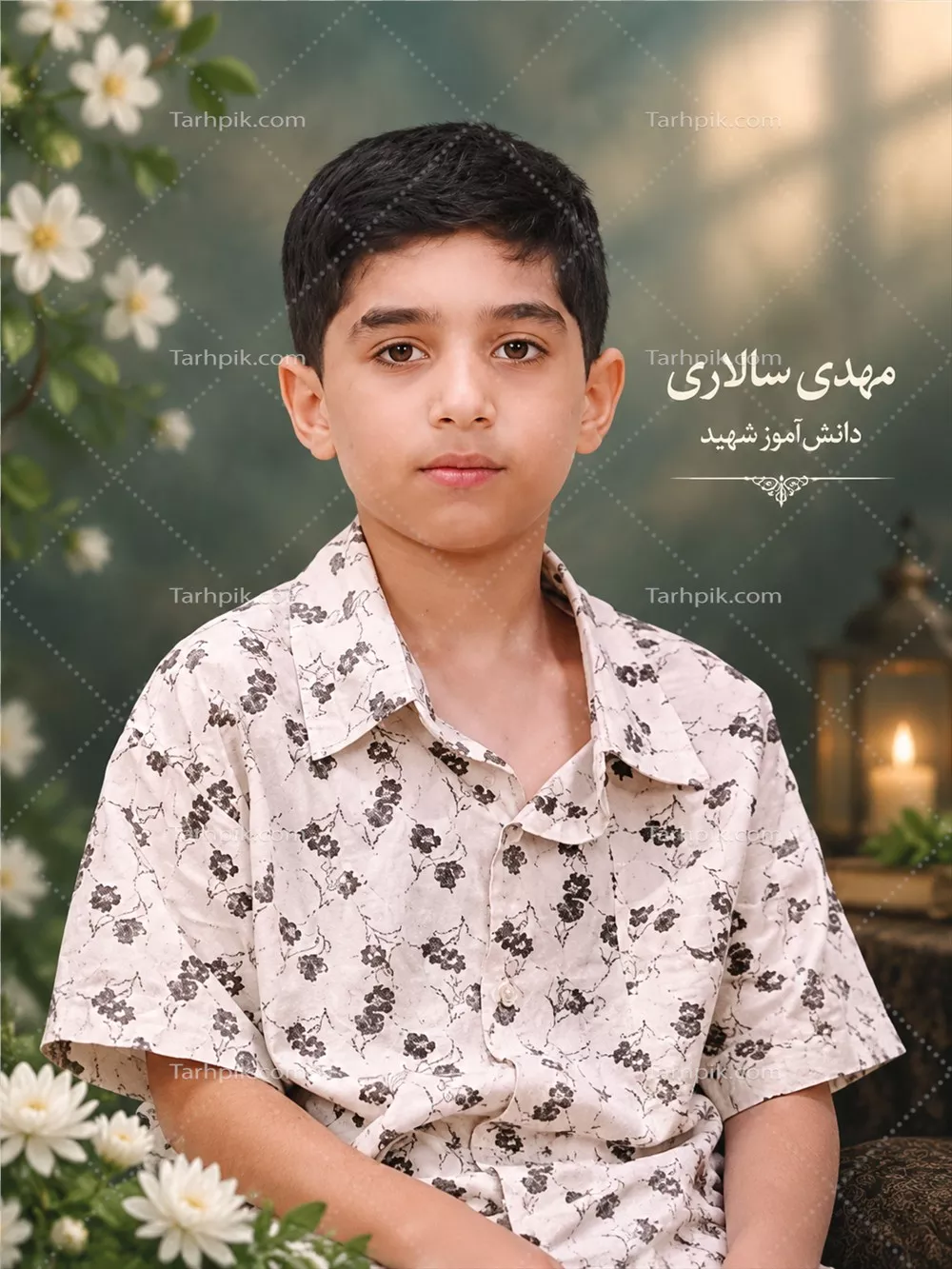 عکس زندگی و یاد شهید مهدی سالاری دانش آموز مدرسه میناب