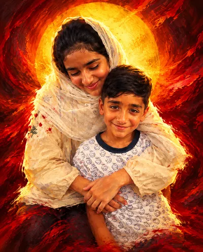 عکس دوربری زندگی و یاد شهیده مهدیه و شهید امین احمدزاده دانش آموز مدرسه میناب