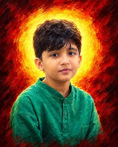 عکس شهید علی عرب کیش، دانش آموزی از مدرسه میناب با روحیه ایثار