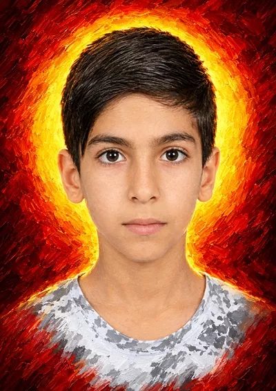 عکس شهید محمد لقمانی آبدان، دانش آموزی از مدرسه میناب با روحیه ای مثال زدنی