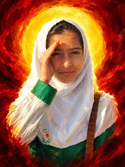عکس شهیده زینب مکی زاده، دانش آموزی با روحیه قوی در میناب