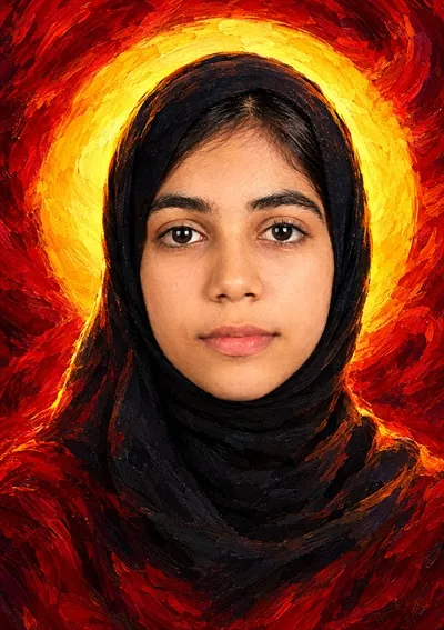 عکس شهیده سمیرا ملاحی کلاهی دانش آموز مدرسه میناب و یاد او همیشه زنده است