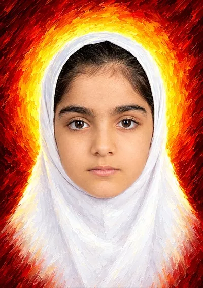 عکس شهیده فاطمه درازهی دانش آموز مدرسه میناب و یادش همیشه در دل ماست