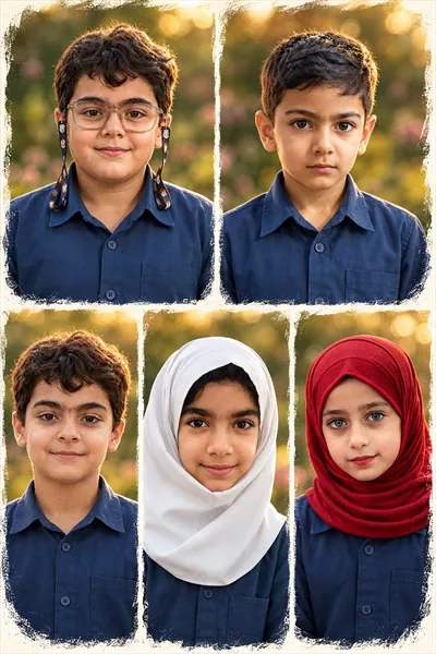 عکس دسته جمعی دانش‌آموزان شهید مدرسه میناب