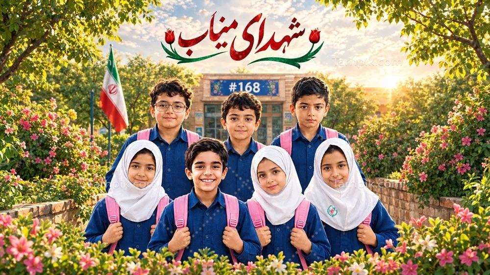 عکس دسته جمعی دانشآموزان شهید مدرسه میناب