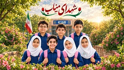 عکس دسته جمعی دانش‌آموزان شهید مدرسه میناب